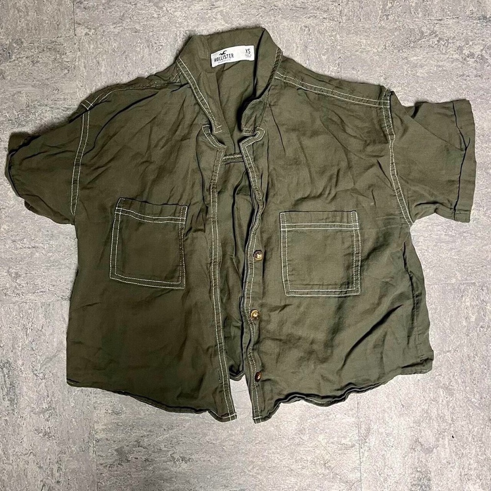 Green cami button up shirt